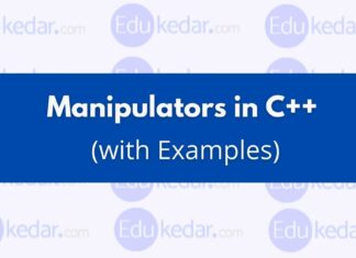 Manipulators in C++ (with Examples – setw, setbase, ends, setfill, flush, ws) Manipulators in C++ with Example