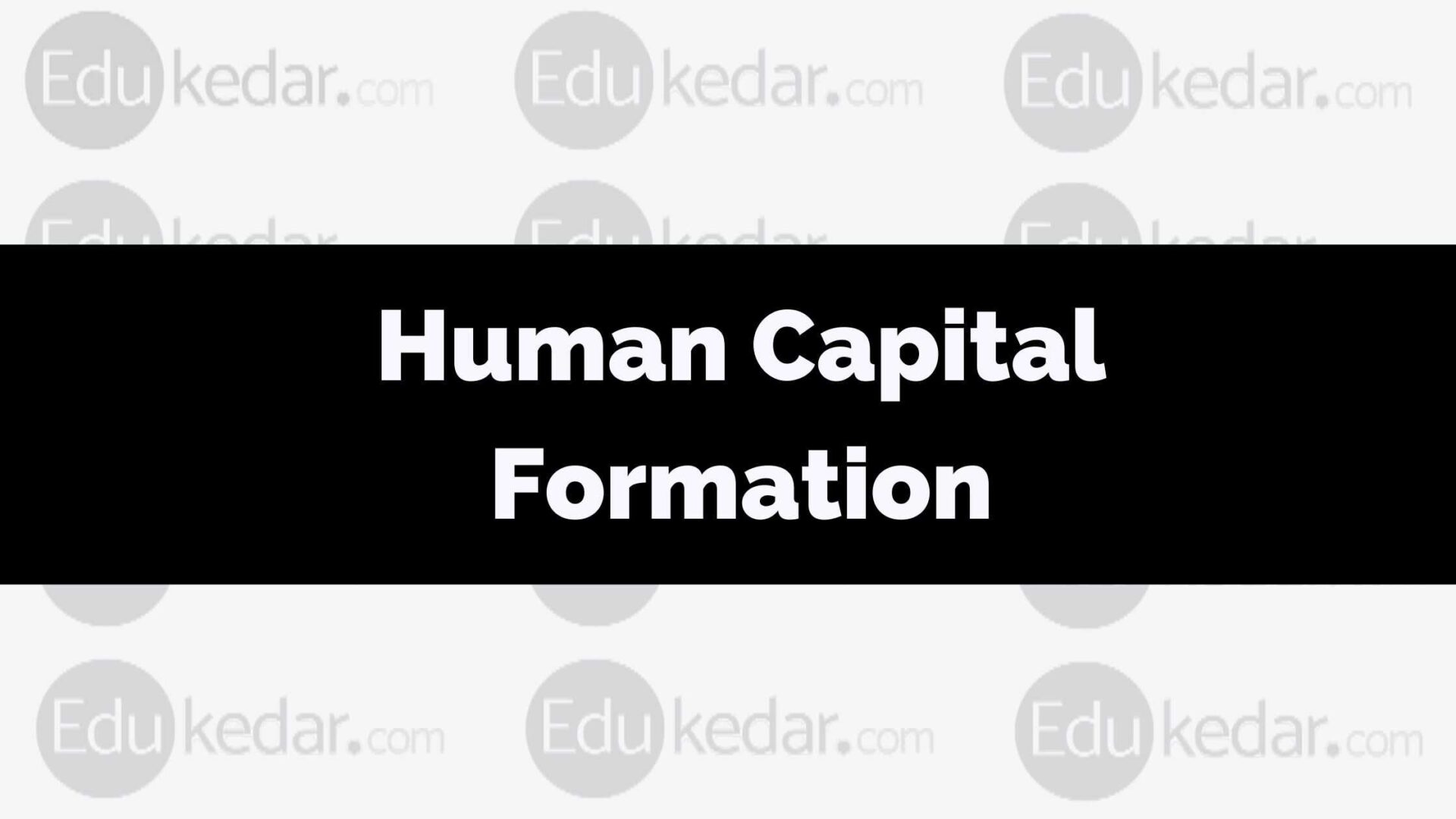 Human Capital Formation Meaning, Sources, Importance, Role & Problem