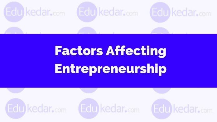 Factors Affecting Entrepreneurship