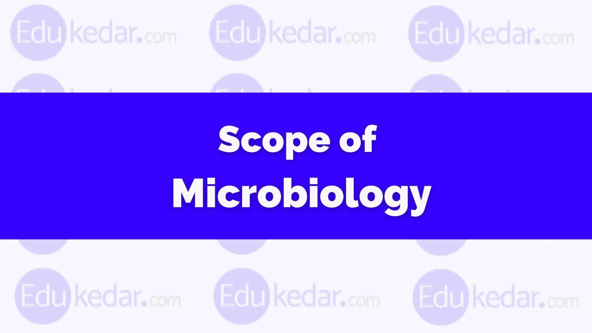 Scope of Microbiology Bacteriology, Virology, Mycology, Phycology