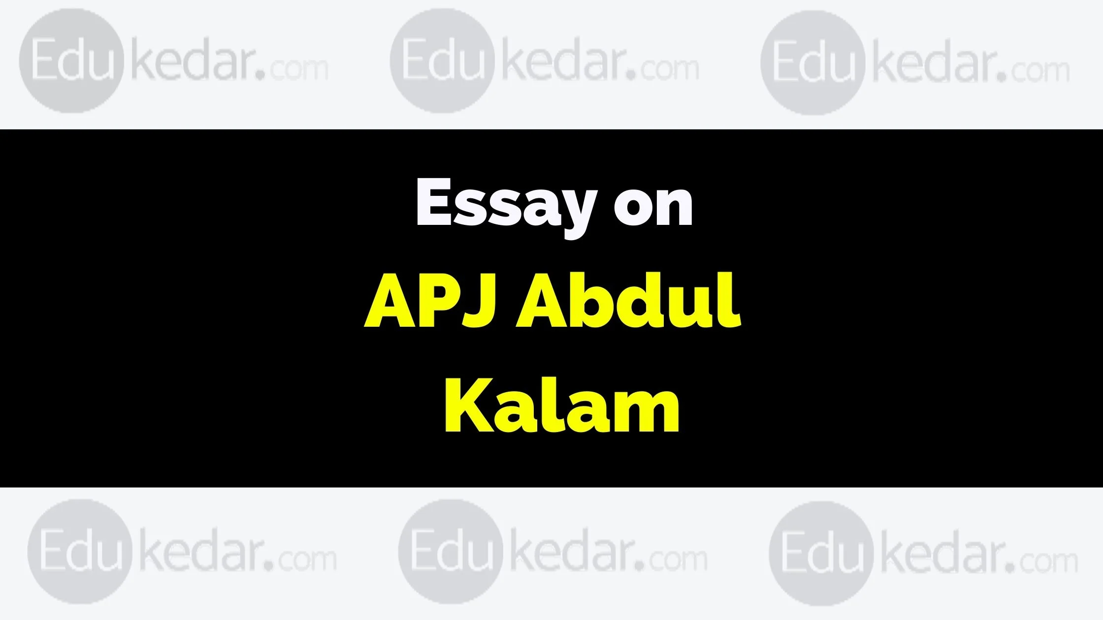 essay on apj abdul kalam in 1000 words
