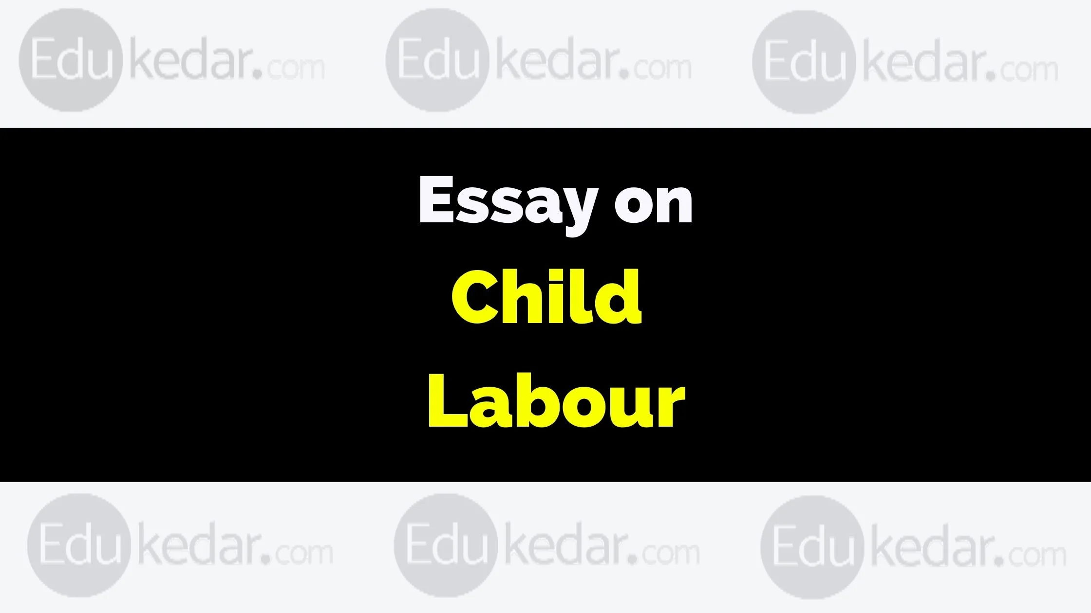 1000 words essay about child labor