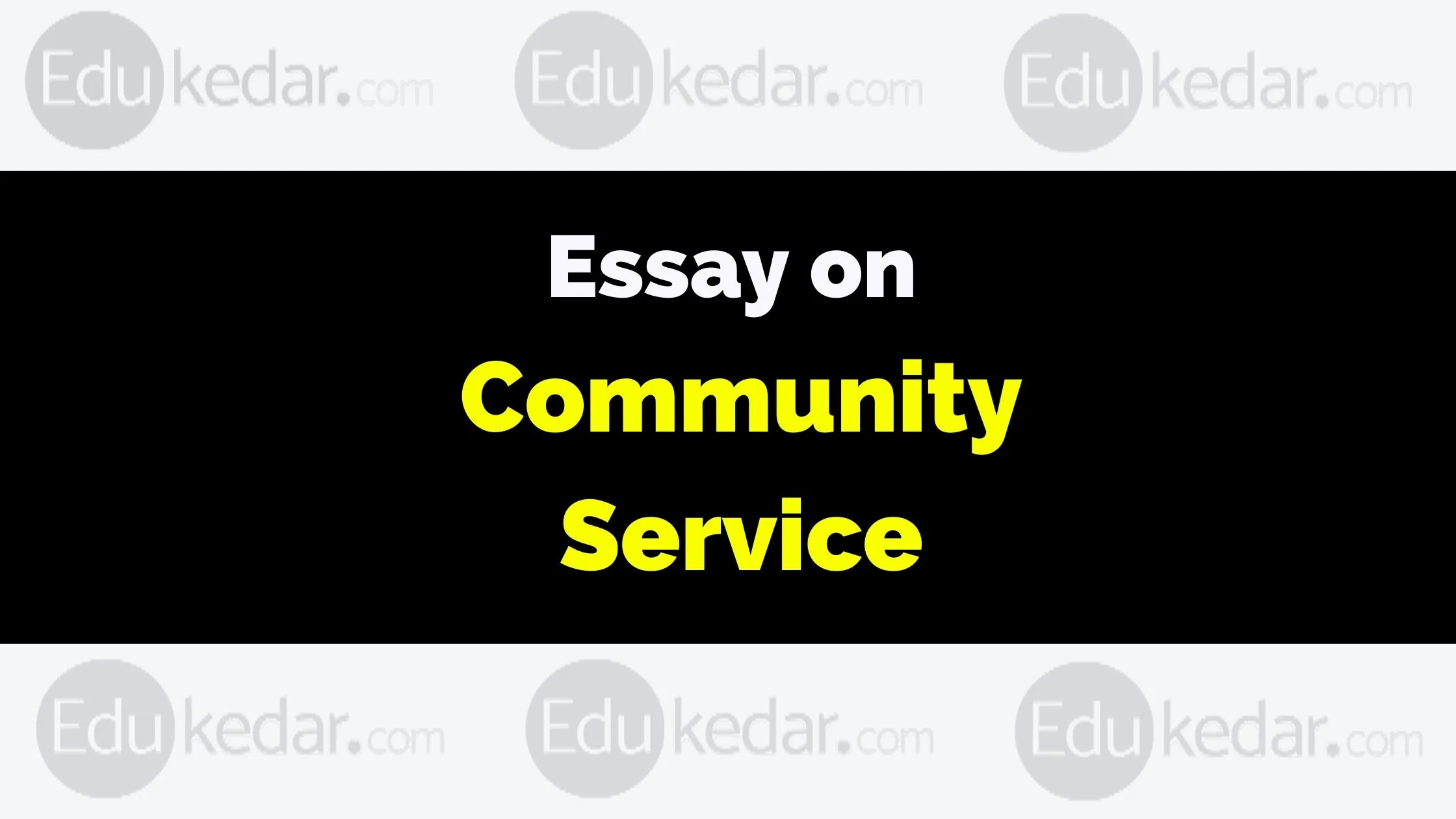 write an essay on community service for students