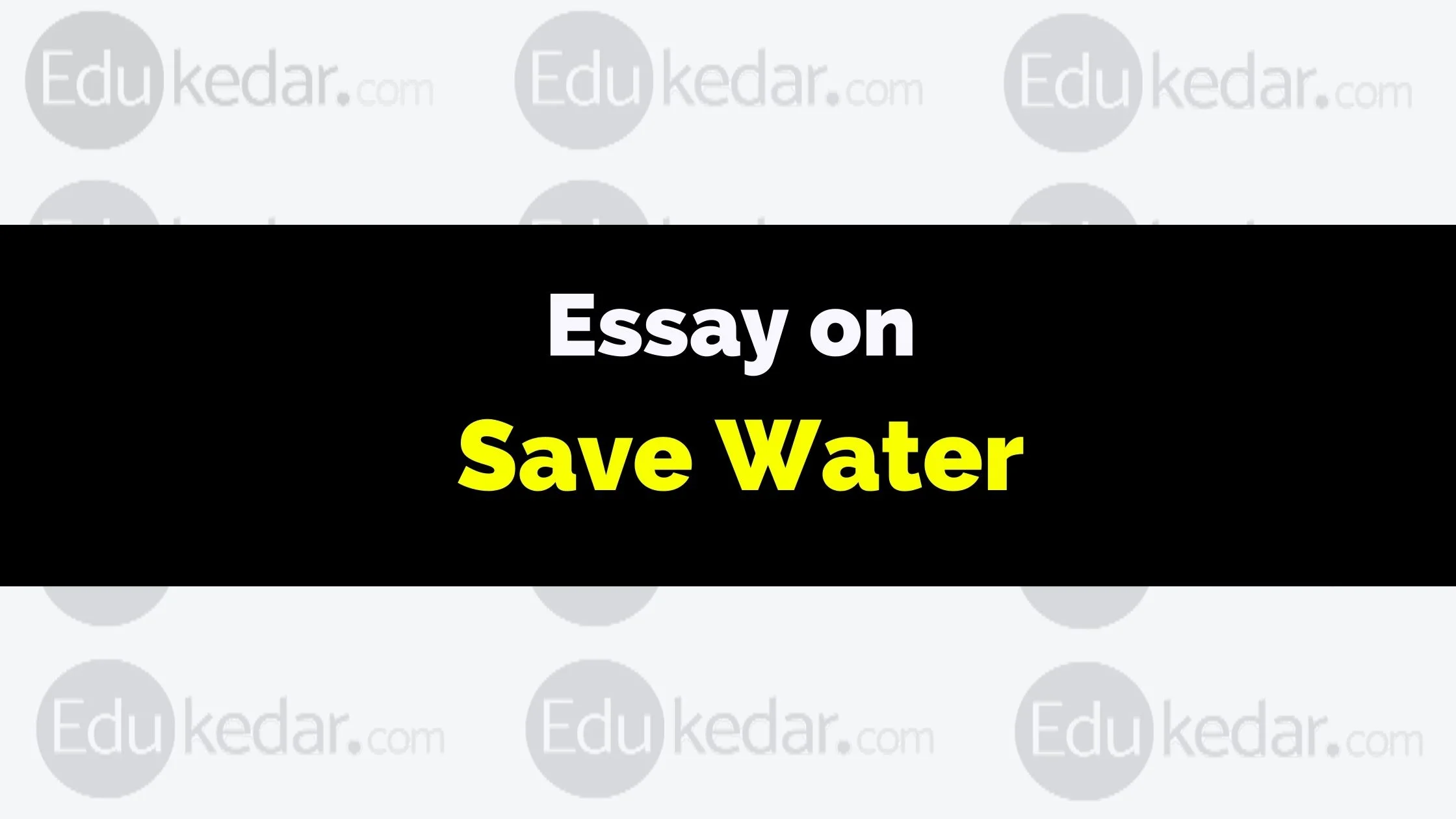 essay on save water 250 words