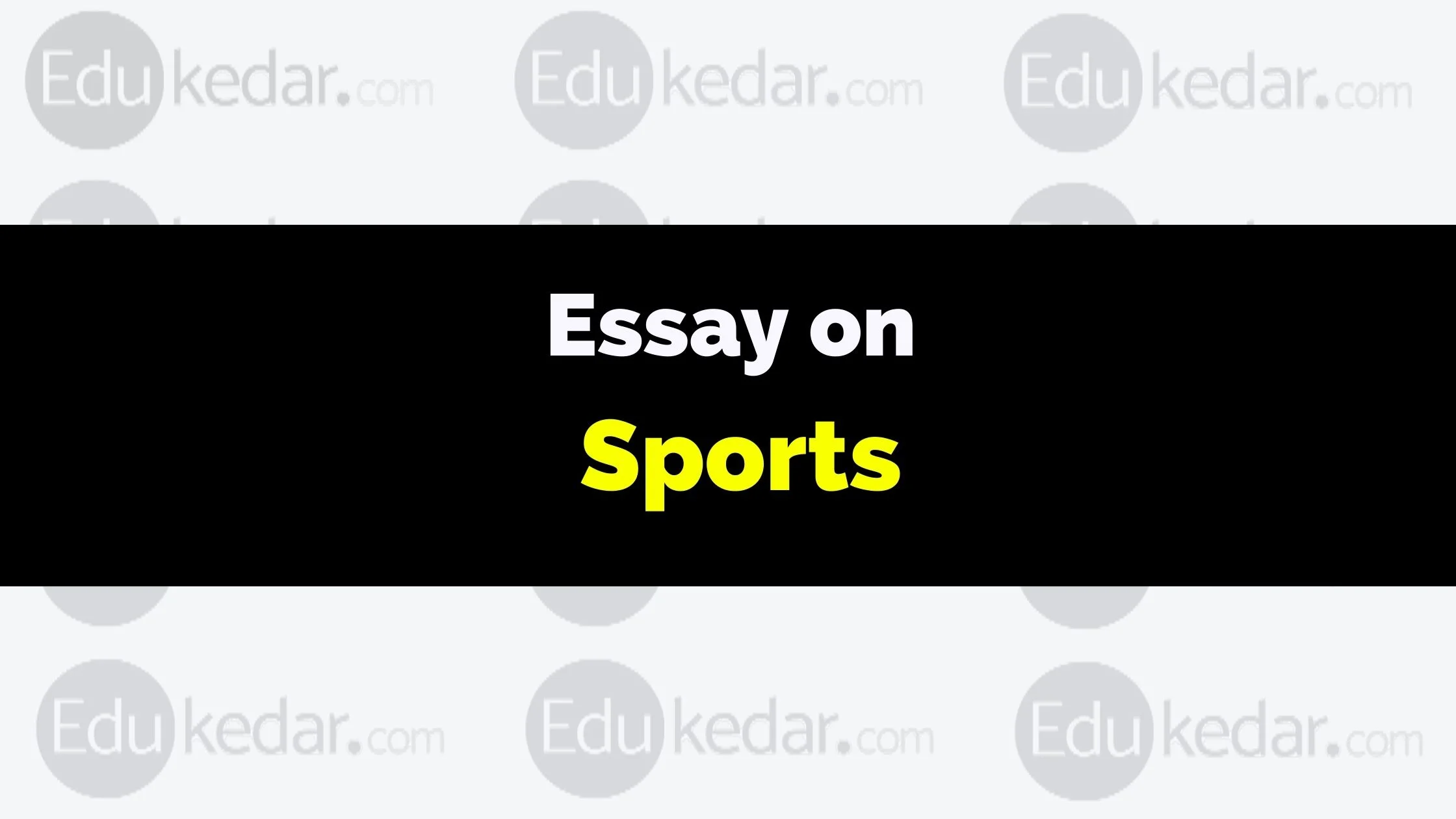 essay about sports